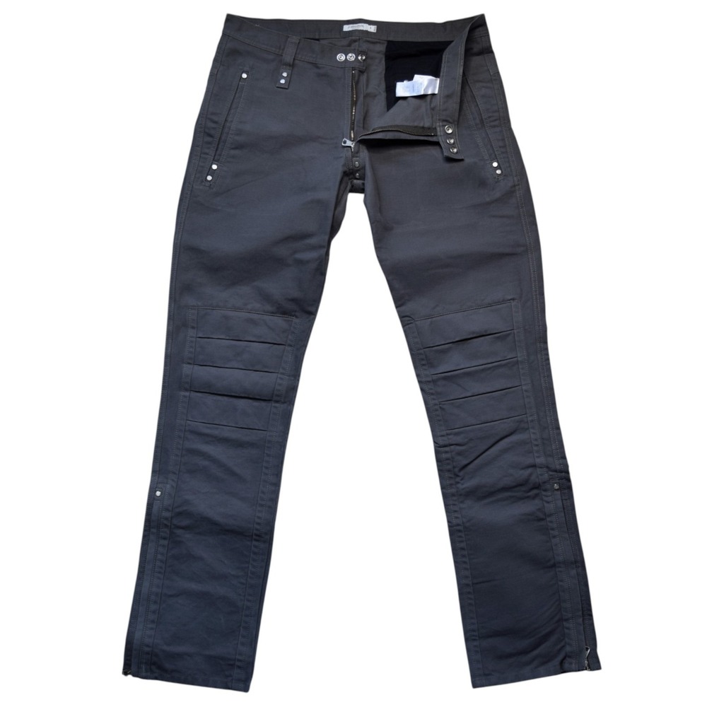 J.Lindeberg Gordon Utility Moto Pants Mens 34 Gray Canvas Zipper Ankle Cuff